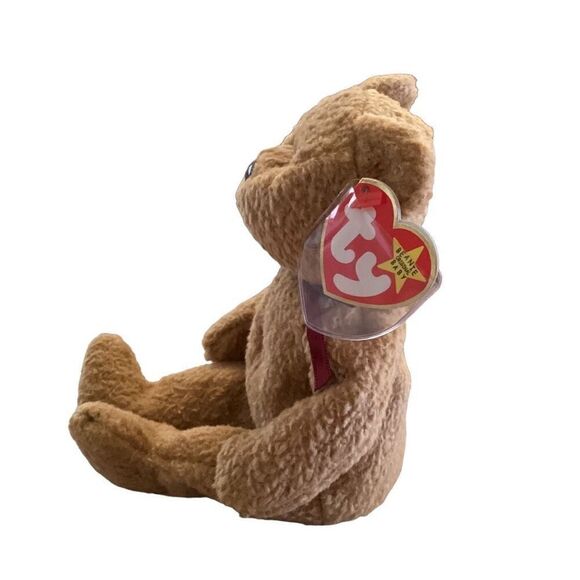 1993 1996 Retired Curly The Teddy Bear Ty Beanie Baby Plush Collectible Vintage - Picture 8 of 12